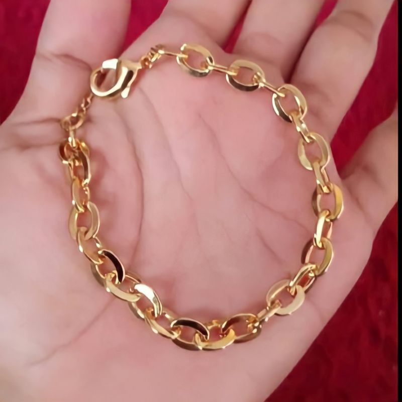 Arrumyy Aksesoris Gelang wanita titanium gold emas kilap