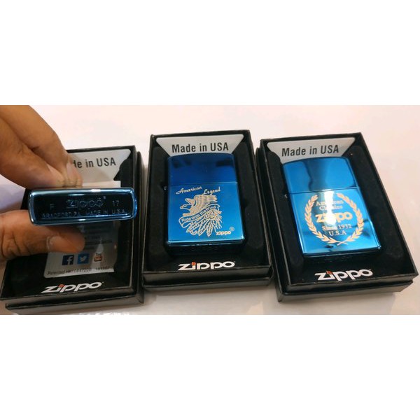 Zippo Blue Ice Grade Ori - Zippo Exclusive - Include Box Zippo - Kotak Zippo