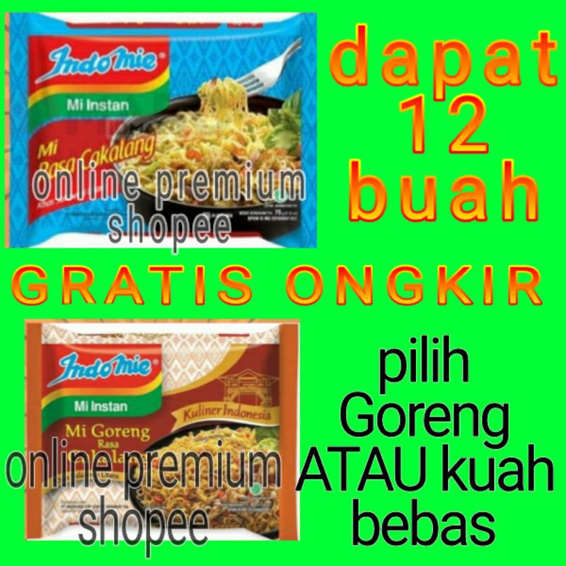 

Indomie cakalang Goreng kuah isi 12 buah