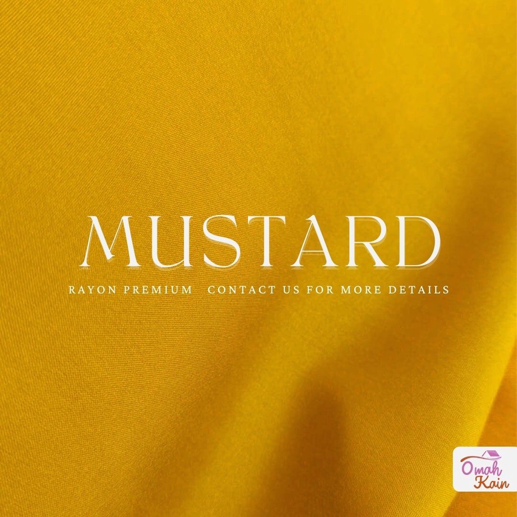 KAIN RAYON POLOS PREMIUM (TIDAK BERBULU, TIDAK NERAWANG,JATUH,ADEM DAN MEWAH)#omah kain-Mustard