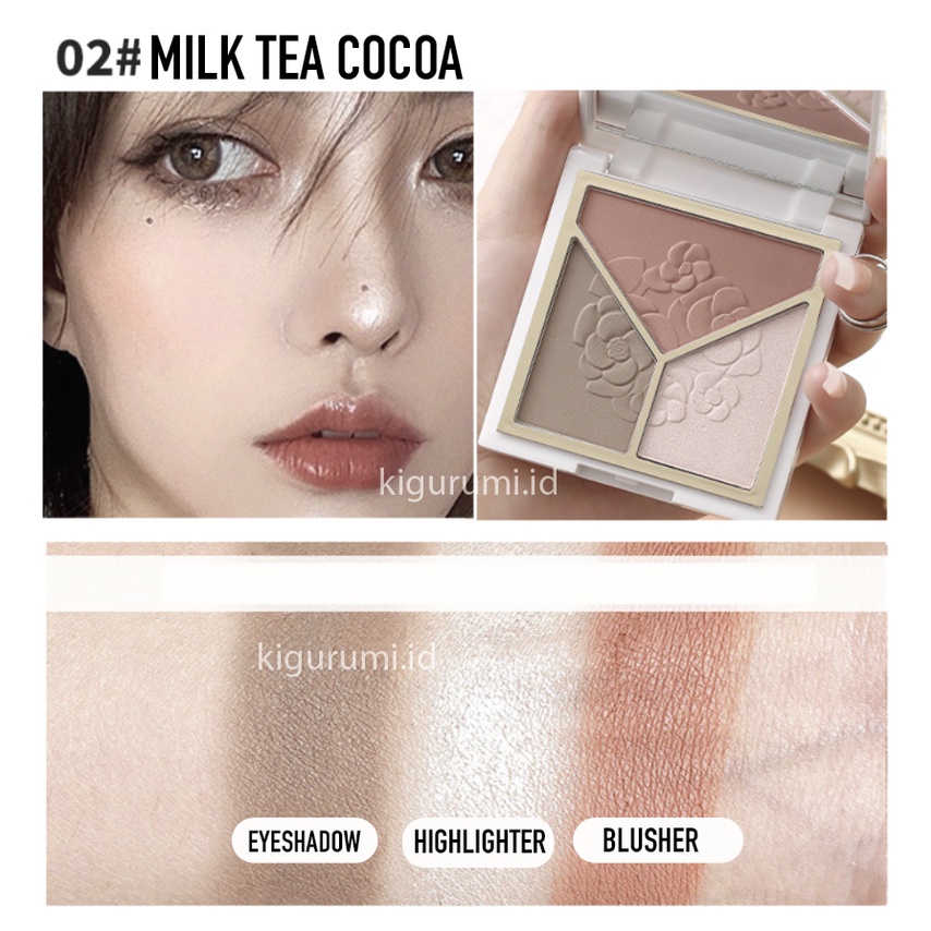 LAMEILA 3 in 1 Cosmetic Plate Eyeshadow Highlighter Concealer Membuat Bentuk Wajah Sesuai Yang Di Inginkan Corrector LA114