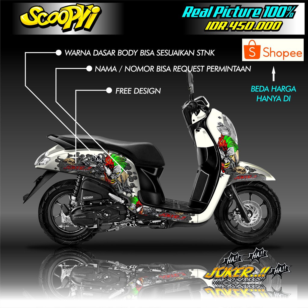 Decal Honda Scoopy Free Design Terbaru 2020 Kekinian Shopee Indonesia