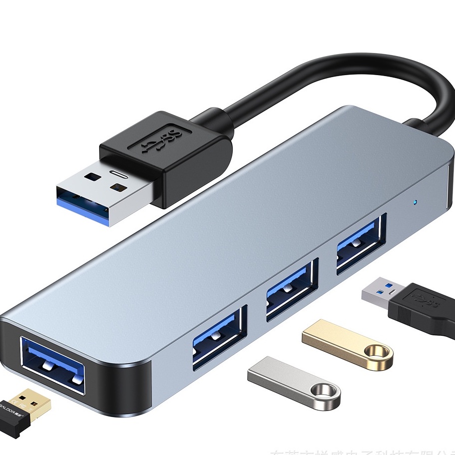 （COD）Hub USB 3.0 5 Port Ultra Slim Portable Dengan Power Supply Untuk Macbook Air/Mac Mini/Pro Surface Pro/Notebook/Pc/Laptop / Glowy