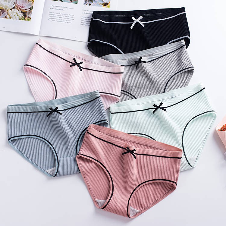 3SP | UW32 Celana Dalam Remaja Wanita Garis Polos Pita List Hitam Fashion Korea Import-3