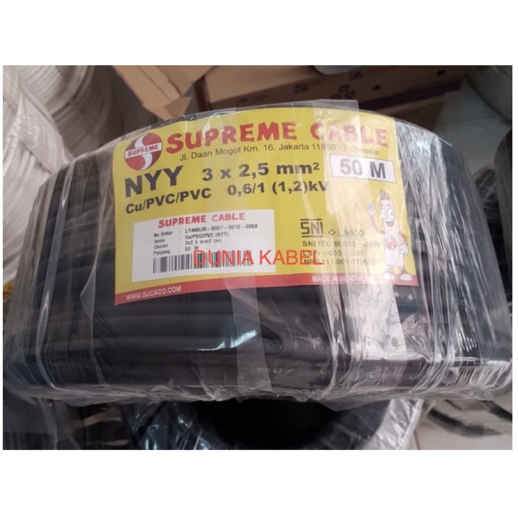 Jual Kabel Nyy Supreme 3x2 5 3x2 5 3 X 2 5 Kawat Hitam 50 Meter