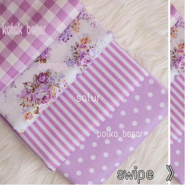 ✲ kain bahan katun jepang TOKAI SENKO motif lavender series - warna ungu ◘