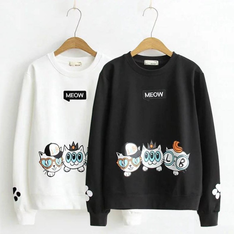 Bess - Sweater Murah Wanita / Sweater Lengan Panjang CAT MEOW