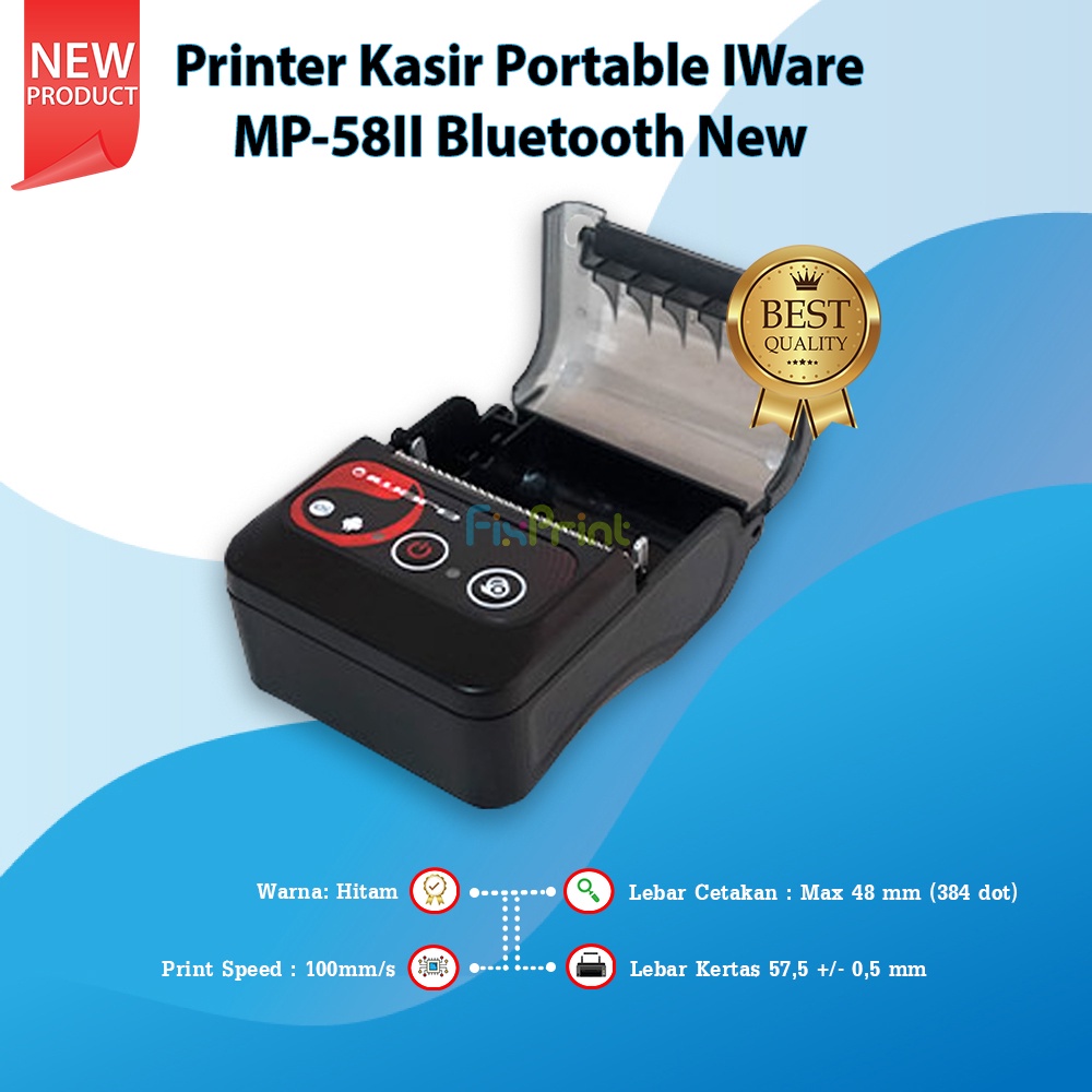 Printer Thermal Mobile Bluetooth MP58II RPP02N New Printer Kasir Portable IWare MP-58II