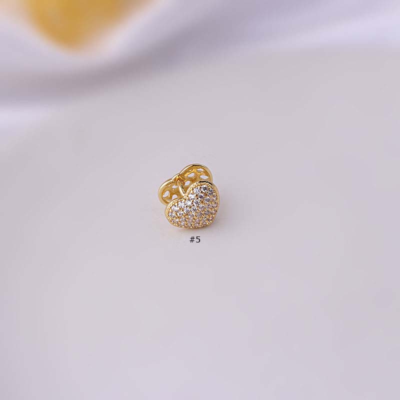 1pc Anting Bulat Bahan Tembaga Hias Zircon Ukuran 8-10mm Untuk Wanita 2022