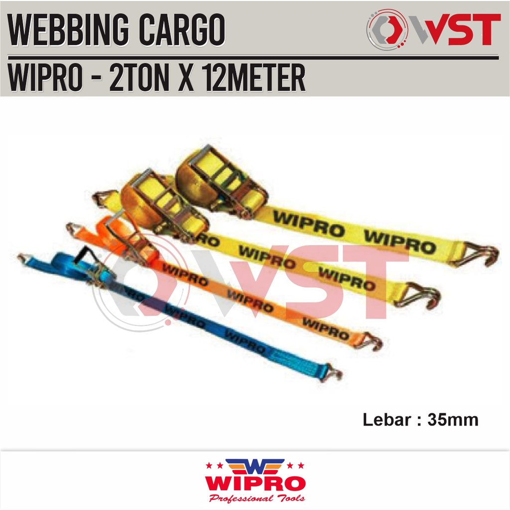 Wipro Tali Pengikat Barang Truk 3.5cm x 12meter / 35mm x 12m ratchet