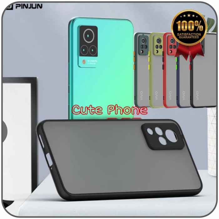 Casing Hard Soft Case VIVO V21 V 21 Matte Blur Camera Ring Softcase