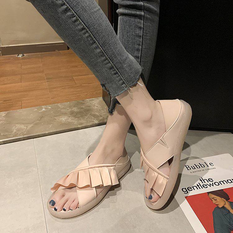 8559 Sandals Wanita Flat Shoes Import Murah Sendal Slip on