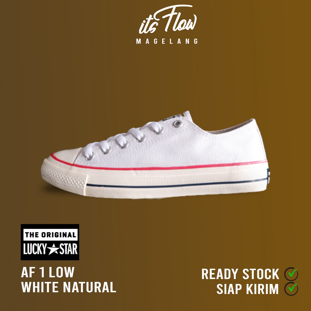 Sepatu  Lucky Star AF1 Low White/Natural Original