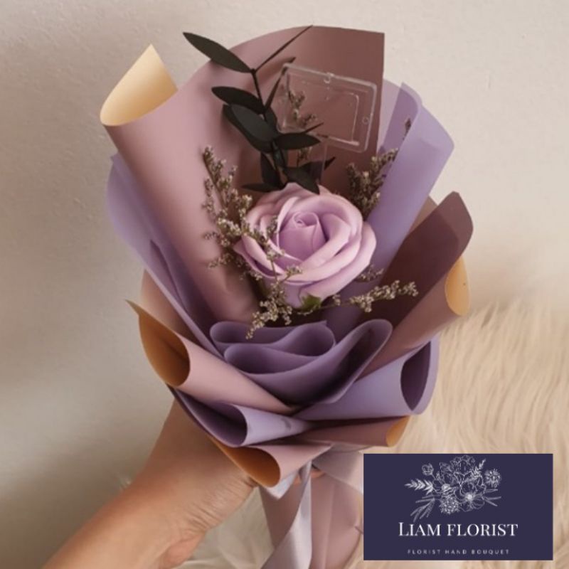 BUKET BUNGA ARTIFICIAL SIZE S/BUKET BUNGA MAWAR/BUKET 1 STEM BUNGA/BUKET WISUDA  ANNIVERSARY