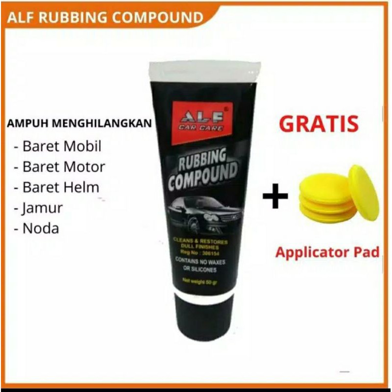 ALF RUBBING COMPOUND 50 gram free aplicator pad Alf rubbing compound alf