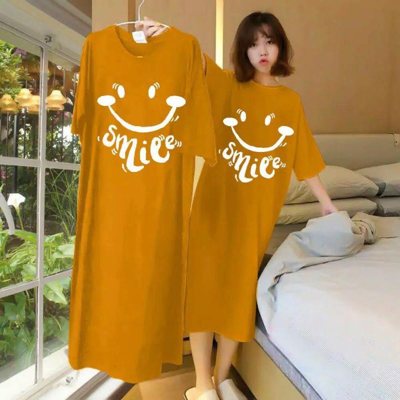 Medan Termurah Tunik dress panjang 90cm LD max 115 Tunik smile cute spandek