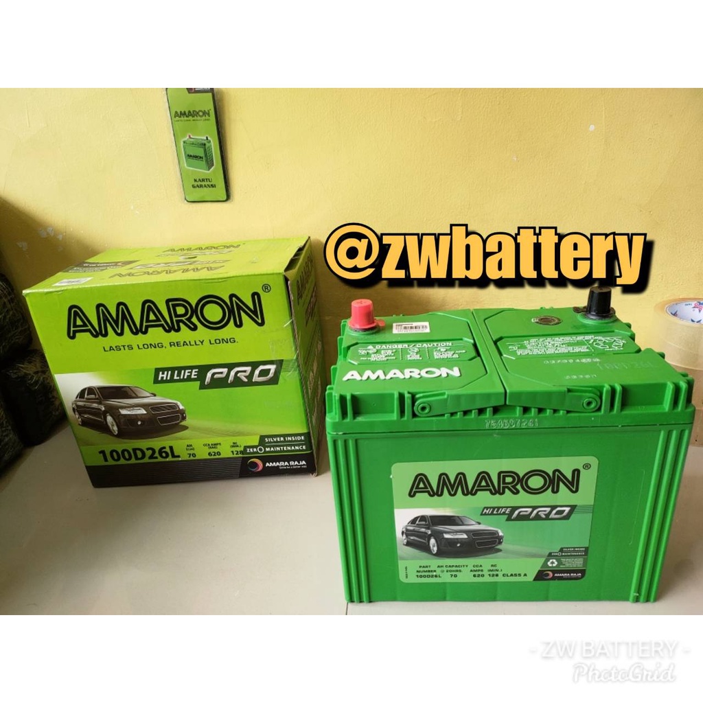 Aki Mobil ALPHARD, CAMRY, INNOVA DIESEL 100D26L-NX110-5L AMARON HILIFE