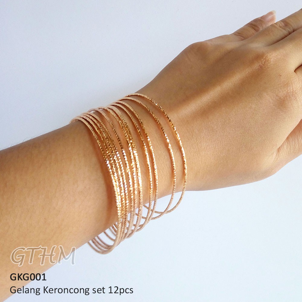 Gelang tangan wanita  Keroncong Emas set 12 GKG001