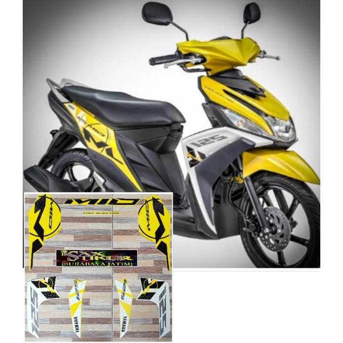 striping original Yamaha Mio M3 125  kuning tahun 2015