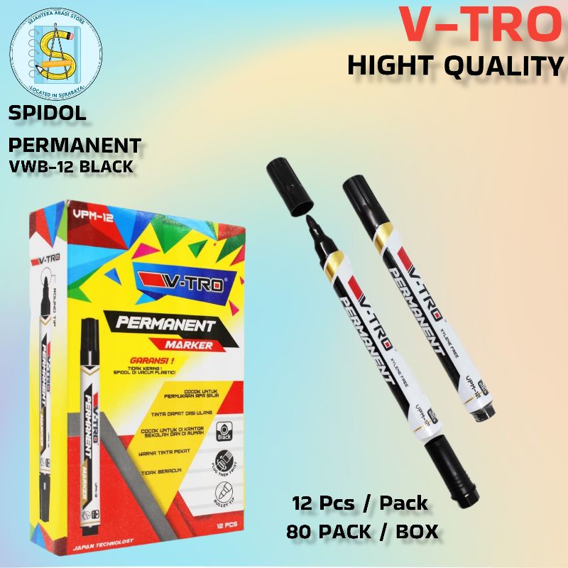 

1 PCS SIPDOL PERMANEN V-TRO VWB-12 / SPIDOL BESAR V-TRO / PERMANENT MARKER V-TRO VWB-12