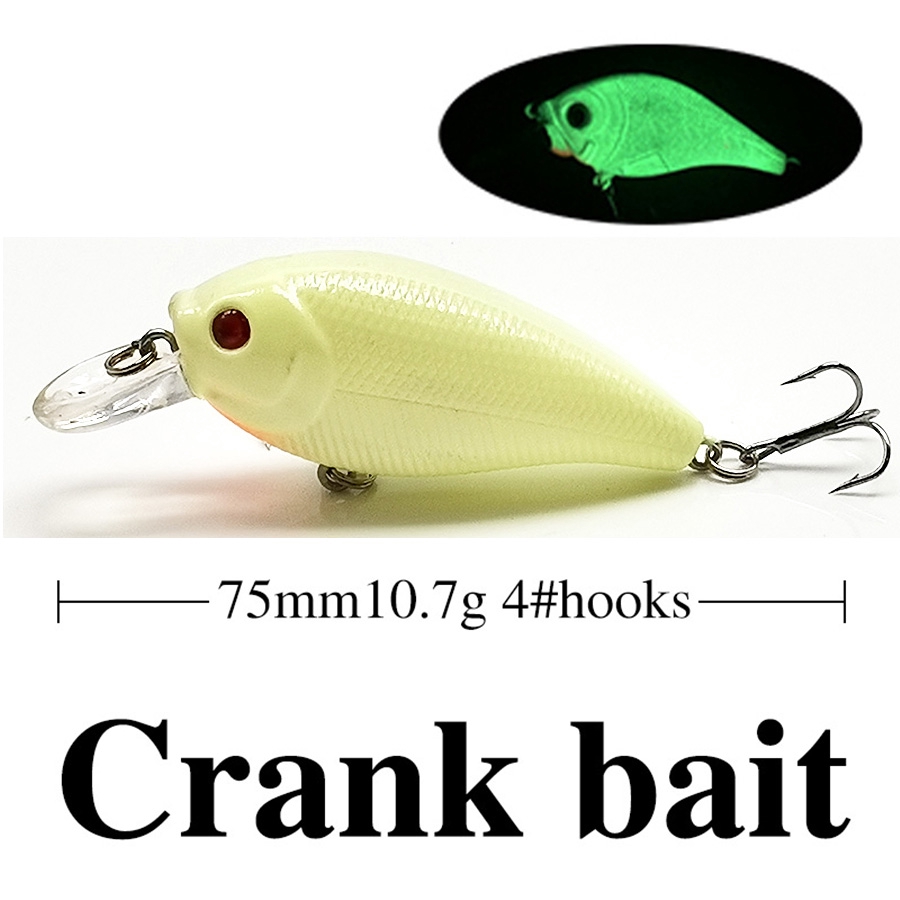 Shengyao 1Pcs Luminous Minnow Fishing Lure Popper Crankbait VIB Pencil Umpan Pancing Ikan Bass Bait Kait Memancing Topwater Floating