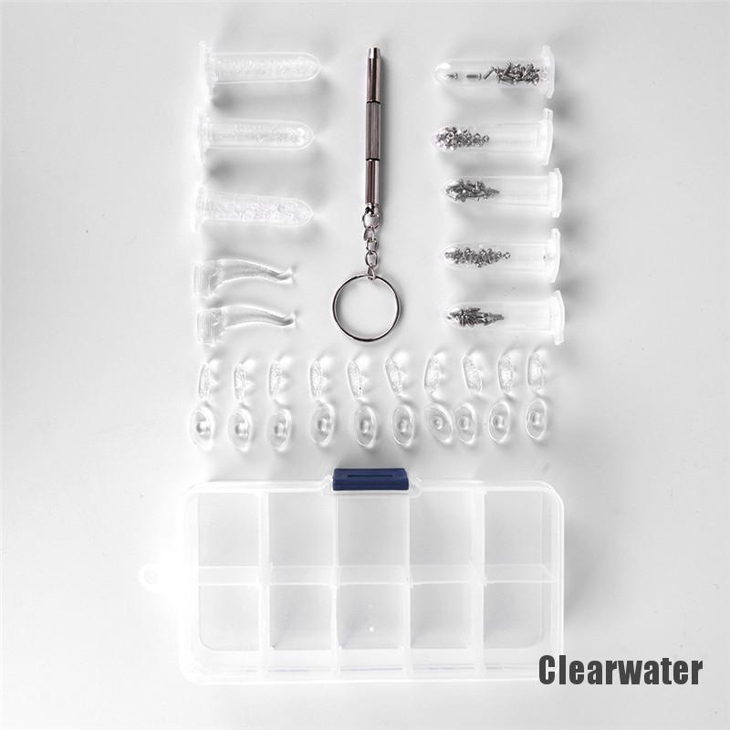 (Clearwater) Set Sekrup + Mur + Bantalan Hidung Untuk Reparasi Kacamata-8