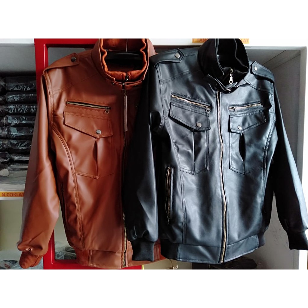 Jaket Kulit Asli Pria Elegant Brownie ARL 033 Silverstone RFLA Ariel Noah 90