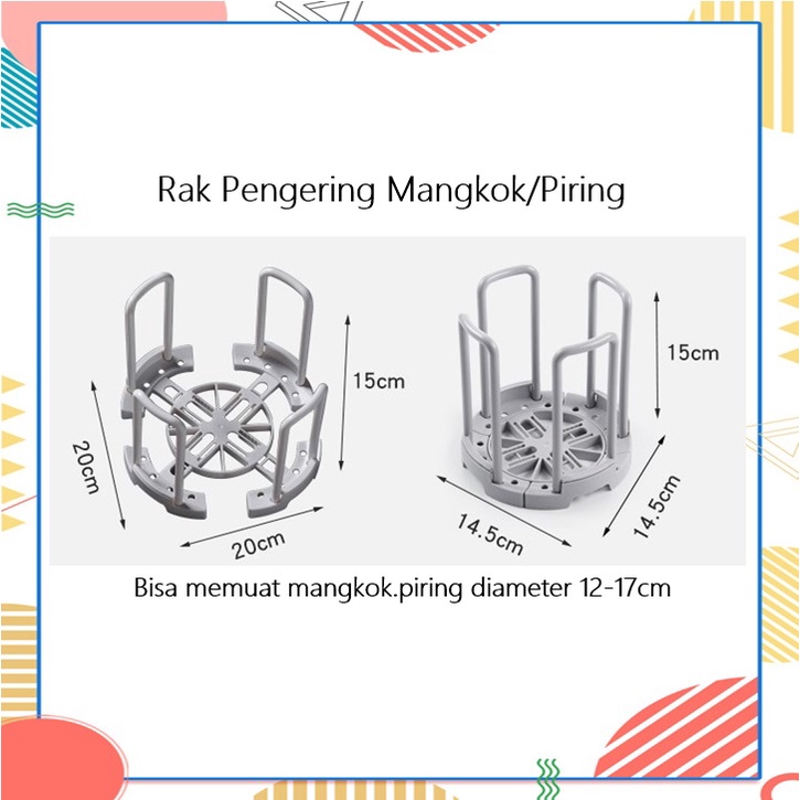 Rak Pengering Mangkok/Piring 12-17cm