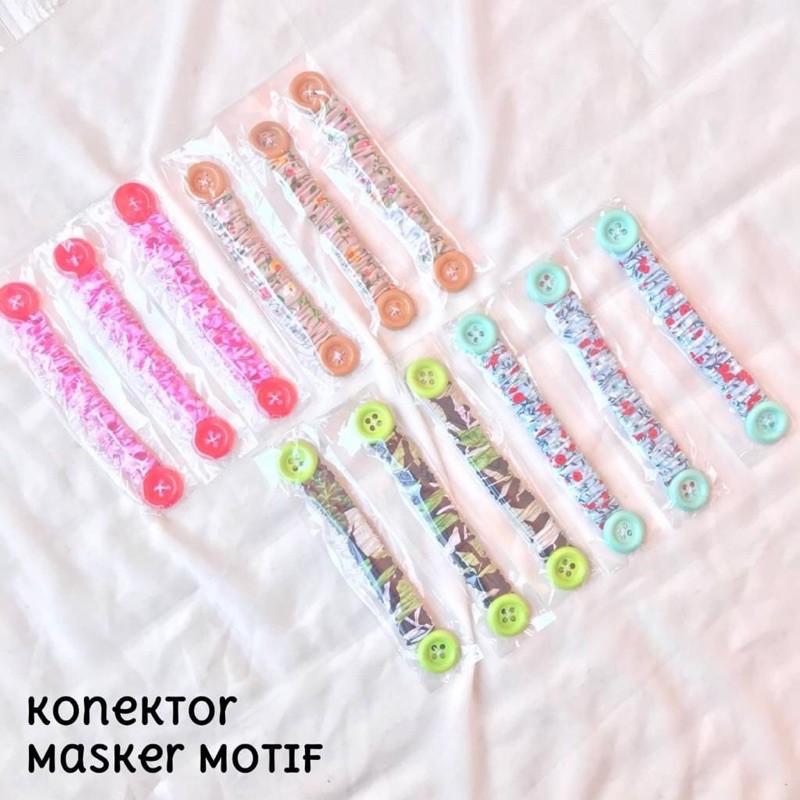 KONEKTOR MASKER 12PCS (1LUSIN) MOTIF &amp; POLOS