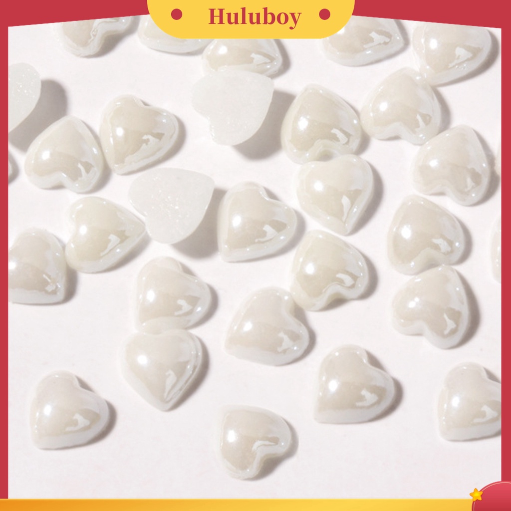 Huluboy Huluboy♡ 50 Pcs Payet Bentuk Hati 3D Bahan Keramik Untuk Dekorasi Nail Art