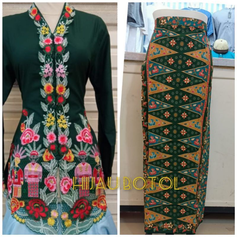 Setelan Kebaya Ondel-Ondel Motif Terbaru / Set Kebaya Encim Terlaris 100%real pict / Kebaya Betawi