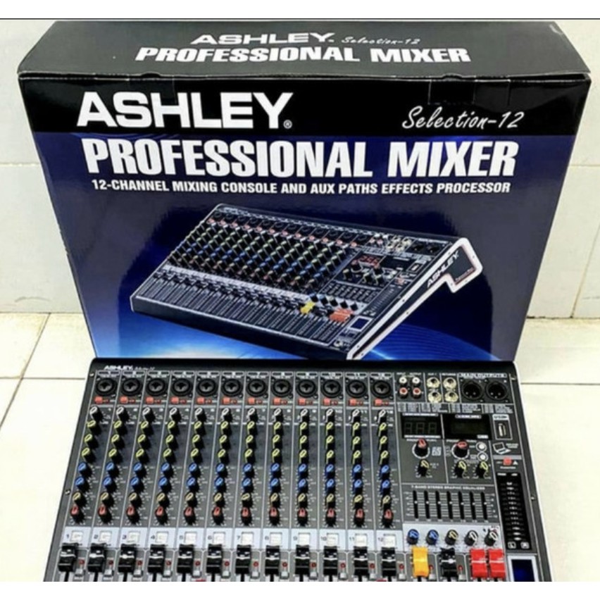 Mixer Ashley 12 channel Selection-12 Baru Support Usb Recording to PC