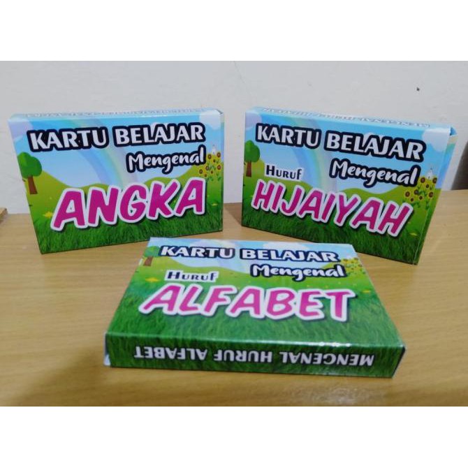PAKET KARTU BELAJAR HURUF ALFABET, HURUF HIJAIYAH DAN ANGKA