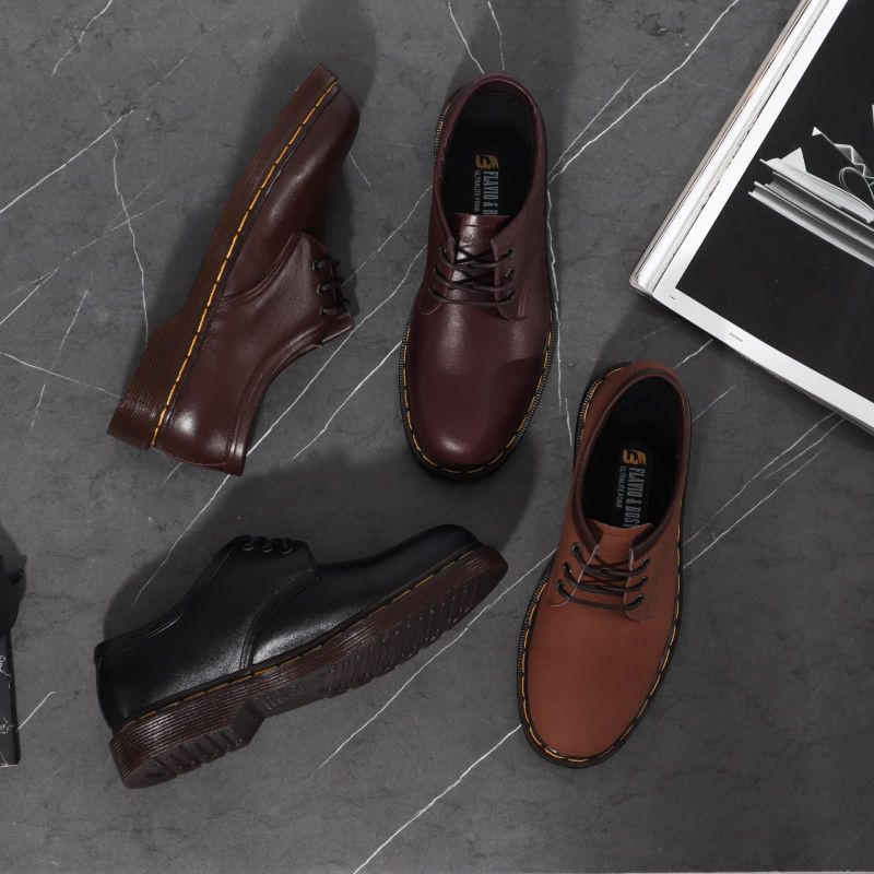 sepatu docmart pendek maroon sepatu dokmart maroon pendek kulit sapi asli