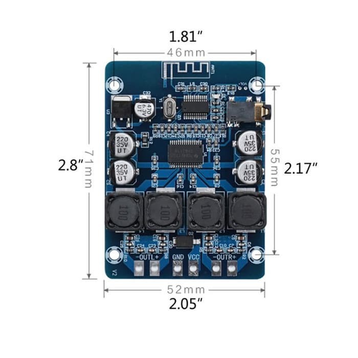 Bluetooth Power Amplifier TPA3118 2X45W 12V 24V (M314)