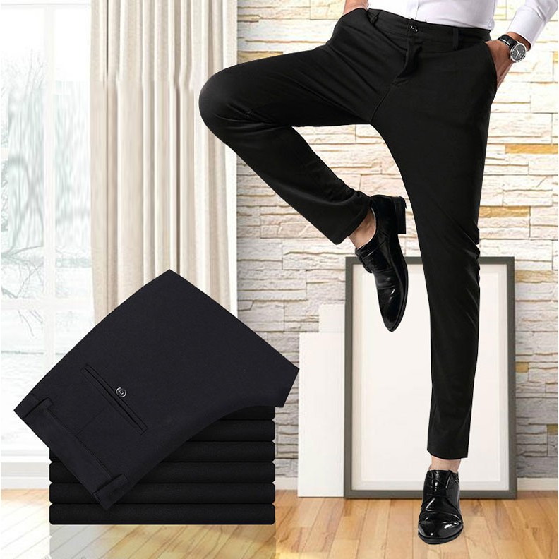 CELANA FORMAL / CELANA KERJA / CELANA KANTOR PRIA SLIMFIT HITAM HIGH TWIST ORIGINAL NIKAYU