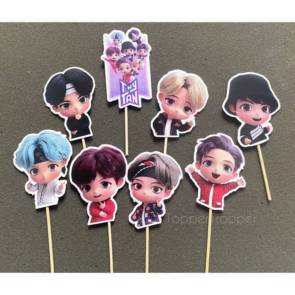 BTS Tiny Tan Cartoon/Kartun Topper Cupcake BTS