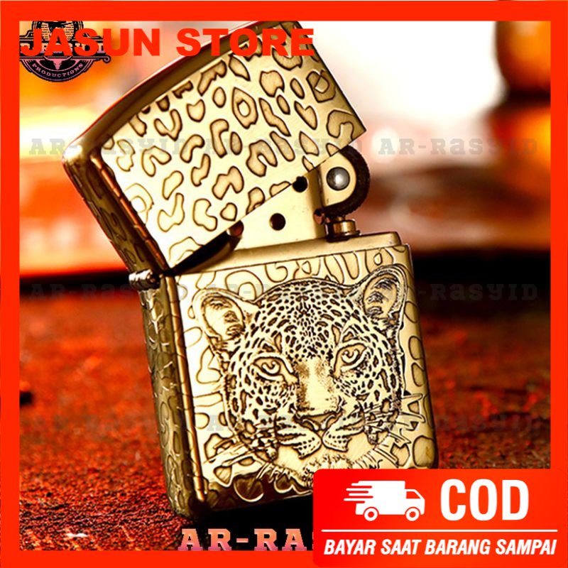 BISA COD! Korek Api Minyak Zippo Motif Macan Tutul Tiger 168