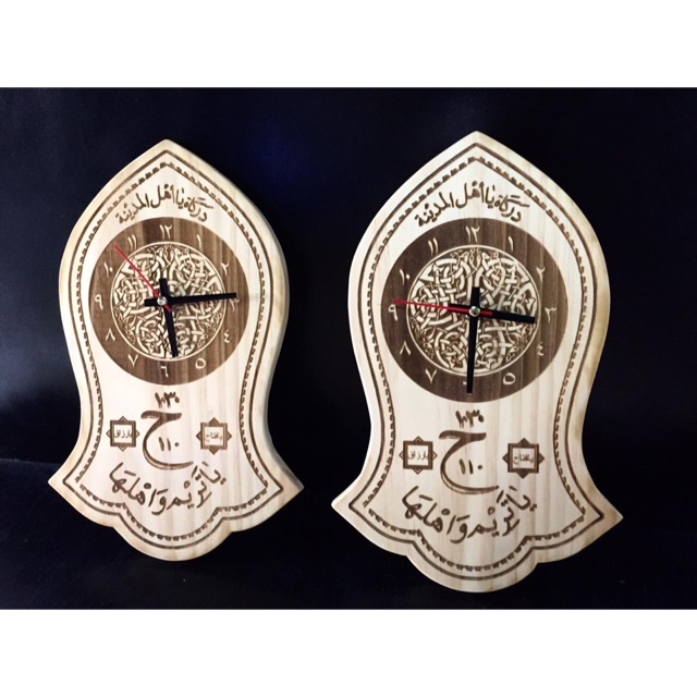 Jam Dinding Terompah/ Jam Terompah Nabi / Jam custom / Jam dinding kayu
