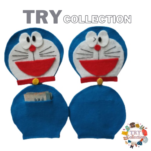 

[TRY COLLECTION] Amplop Lebaran DIY 1 Isi 10 Pcs | Amplop Desain Kartun Kepala Doraemon Berbahan Dasar Kain Flanel | SKU : AL-DRMN