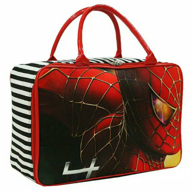 Tas Anak Jinjing Karakter Koper Serbaguna Spiderman Merah Hitam Murah