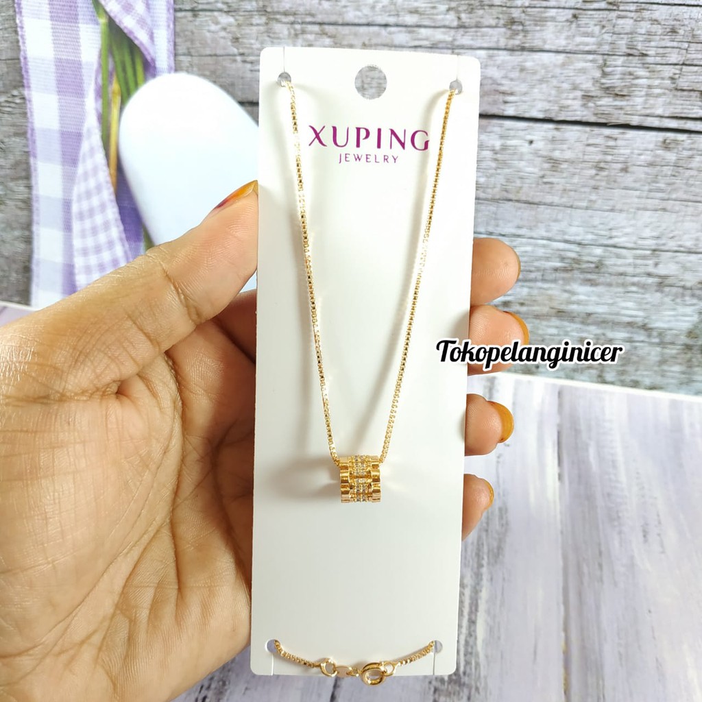 Kalung @Xuping-Vier Lingkar Doubel Permata Anti karat