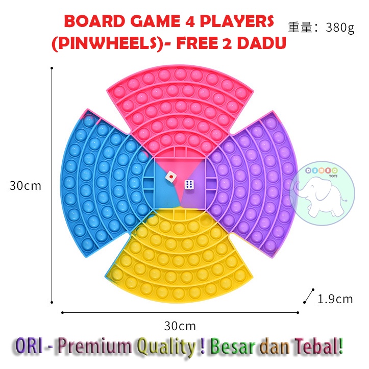 Pop It Board Game Persegi Panjang Battle Free Dadu Rainbow Jumbo-8