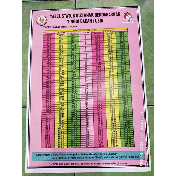 

(83) POSTER TABEL STATUS GIZI ANK BERD TB/USIA