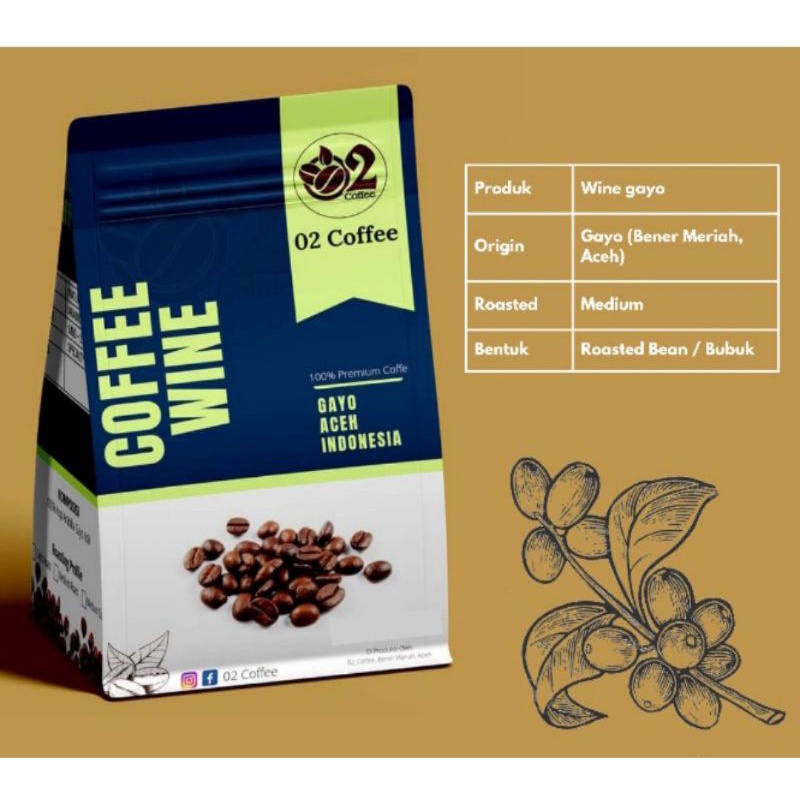 

Kopi Arabika Gayo Wine 250 Gram - Bubuk / Biji Roasting