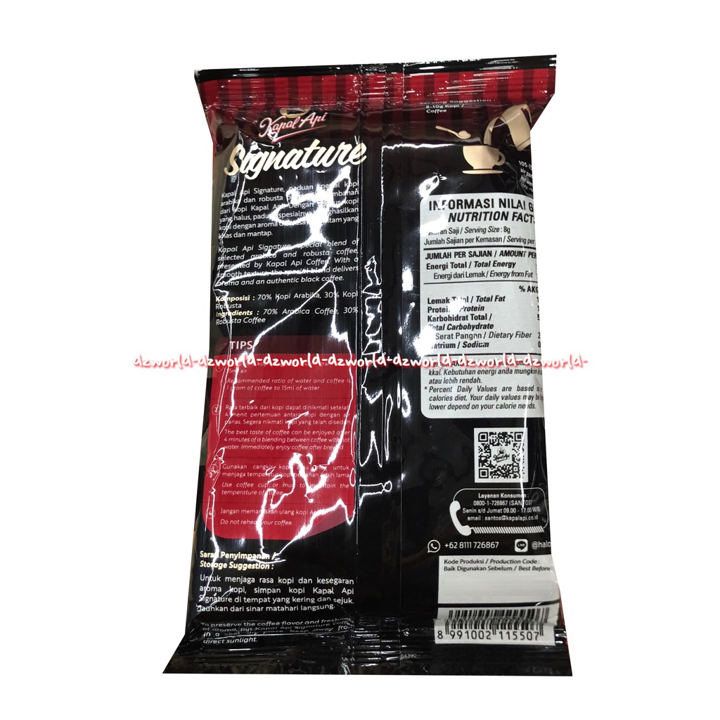 Kapal Api 65gr Signature Arabica Robusta Coffee Kopi Arabika Instan Cofee Bubuk Coffe Kapalapi