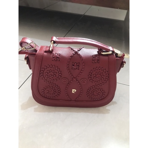 Pierre cardin Bag preloved red tas pesta merah