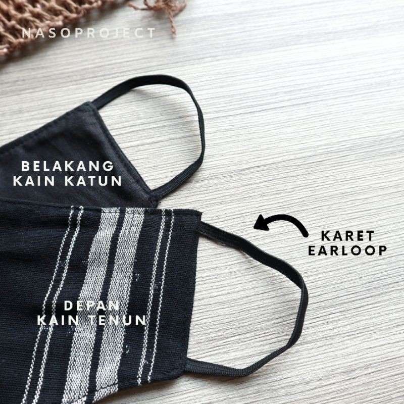 Masker Bahan Kain Tenun Etnik 2ply 2 Lapis