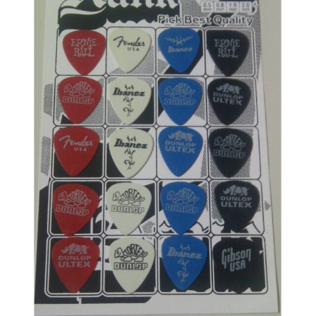 Pick Gitar 1mm Selembar 20 biji