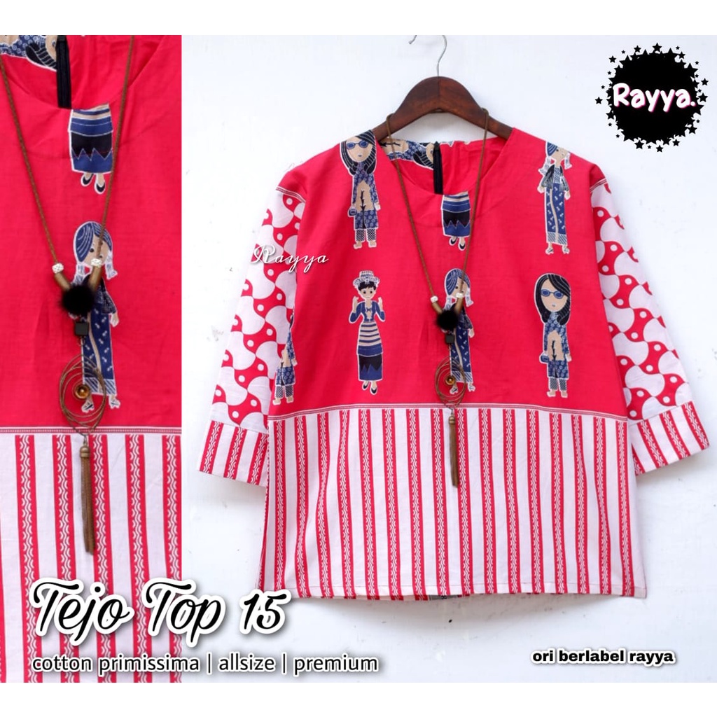 Blouse Batik Katun by Butik Batik Solo bahan Katun kode TEJO TOP